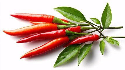 illustration of a handful of Hua Jiao (Sichuan peppercorns) and a few dried red chilies, freshly presented as if just picked. They are artfully arranged, casting soft, natural shadows on a pristine 