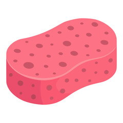 bath sponge hygiene clean flat color vector illustration template design