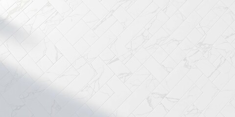 Elegant white herringbone marble mosaic, subtle veining, glossy finish,  backdrop,  wall