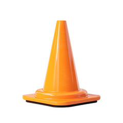 Classic Roadwork Safety Cone on White