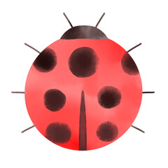 Cute Red Ladybug Illustration: Symbol of Good Luck Insect