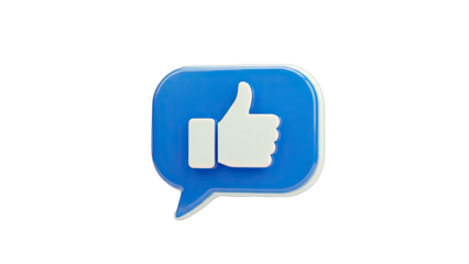 3D Like Icon on White Background