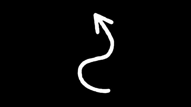 Hand Drawn rough Doodle Arrows on black background