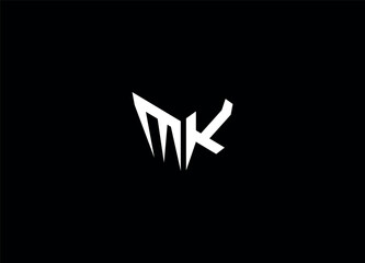 MK abstract initial logo and creative logo