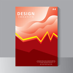 Brochure template vector design, Annual Report, Magazine, Poster, Corporate Presentation, Portfolio, Flyer, infographic, print ready red and yellow colour, vector