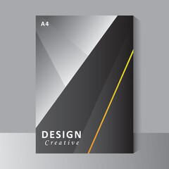 Template vector design for Brochure, Book cover, Annual Report, Magazine, Poster, Corporate Presentation, Flyer, modern cover template with black print ready color, A4 size, vector template
