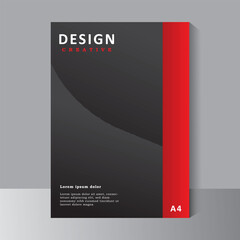 Template vector design for Brochure, Book cover, Annual Report, Magazine, Poster, Corporate Presentation, Flyer, modern cover template with black print ready color, A4 size, vector template