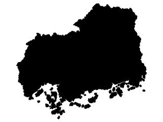 広島県の地図（シルエット）