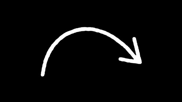 Hand Drawn rough Doodle Arrows on black background
