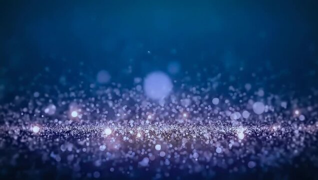 Abstract Glowing Particle Background in Blue and Purple Tones, Perfect for Digital Art, Presentations, and Modern Design Projects with a Mystical and Sparkling Bokeh Effect