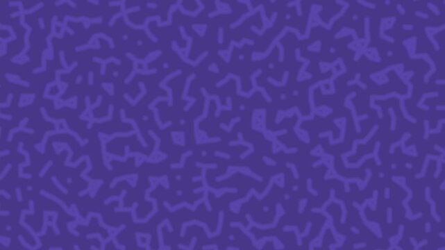 Abstract animated background featuring broken tubular lines drifting irregularly across a purple surface. The segmented motion creates a rhythmic yet unpredictable flow.