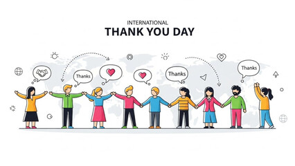 Thank You Appreciation Concept Vector With Colorful Typography Design