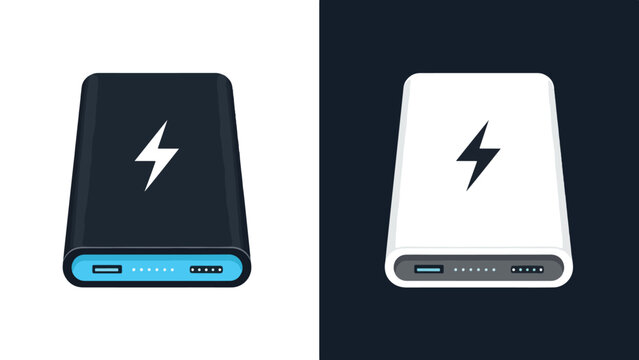 Wireless power banks - Line and glyph solid icon set - Solid icons vector collection - Blue icon set - Icon vector - Flat Design Icon - Vector icon symbol