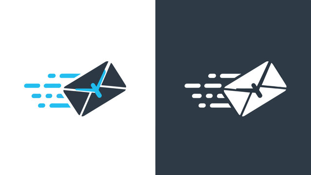 Email icons - Line and glyph solid icon set - Solid icons vector collection - Blue icon set - Icon vector - Flat Design Icon - Vector icon symbol