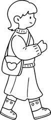 Fototapeta premium Cute hand-drawn cartoon illustrations for children on Valentine's Day.