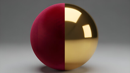 Abstract 3D rendered sphere with half matte finish