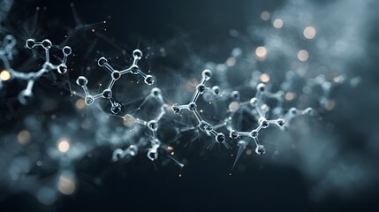 Detailed Molecular Structure Visualization with Bokeh Effect.