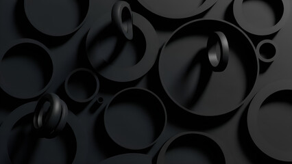 Abstract geometric pattern of dark, mysterious, and intricate shapes