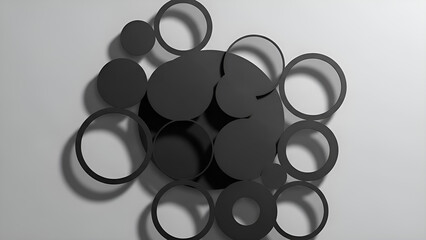 Abstract geometric pattern of dark, mysterious, and intricate shapes