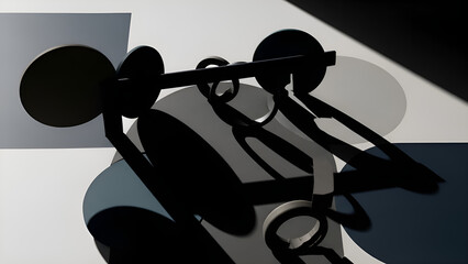 Abstract geometric pattern of dark, mysterious, and intricate shapes