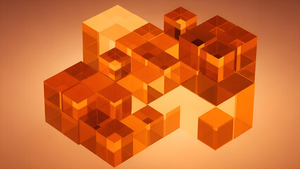 Abstract geometric pattern of transparent shapes and lines