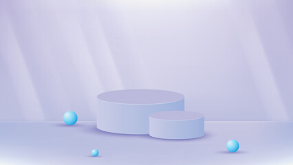 3d empty podium with ball element suitable for showcase product