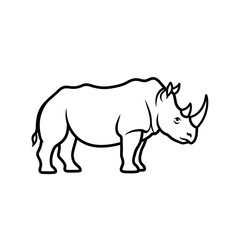 Fototapeta premium a-rhinoceros-side-profile-outline.