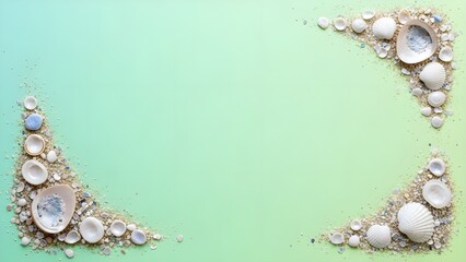 Ocean-Inspired Border with Seashells