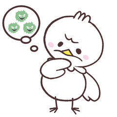 喉がイガイガする白い鳥のイラスト © おひさまストック