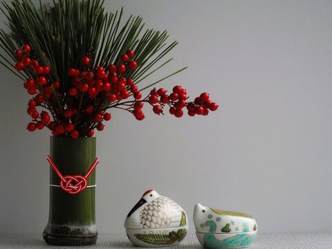 鶴亀 掛け軸 鶴