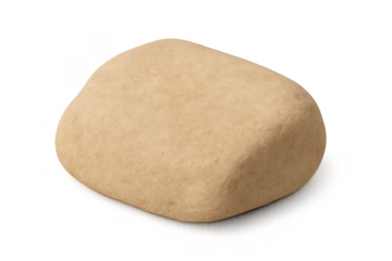 Smooth beige rock with natural texture, minimalist stone on transparent background, earth tone pebble element