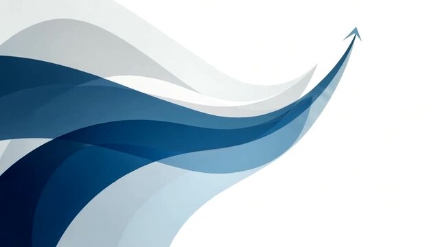 Abstract blue waves with upward arrow design concept