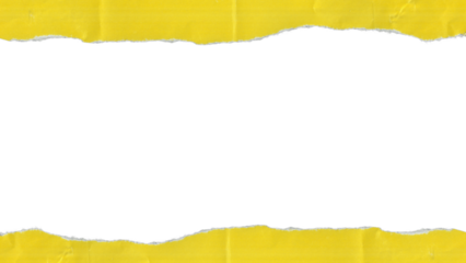 Wide Yellow Torn Paper Border Texture with Transparent Background