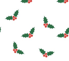 christmas holly leaves and berries