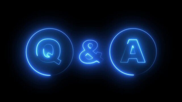 Question and Answer the letters Q and A. Speech bubbles with Question and Answer icon isolated on black background. Question and Answer icon animation. questions and answers concept Q and A design.