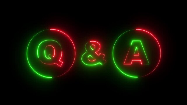 Question and Answer the letters Q and A. Speech bubbles with Question and Answer icon isolated on black background. Question and Answer icon animation. questions and answers concept Q and A design.