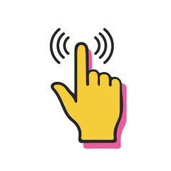 Obraz premium touching hand sign art vector illustration