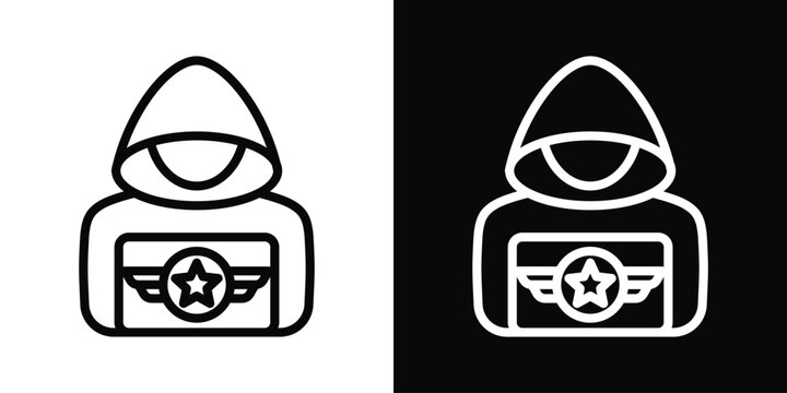 Espionage Icon White And Black Background Style