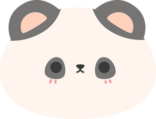 Naklejka premium cute cartoon panda bear face pastel flat design