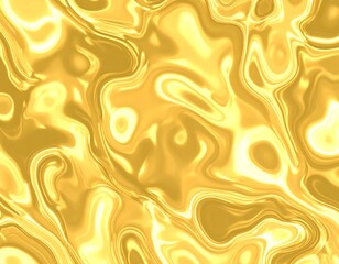 Close-up view of a fluid, glossy surface with a shimmering, swirling pattern in shades of gold and yellow