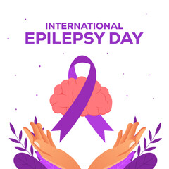 flat design illustration for international epilepsy day