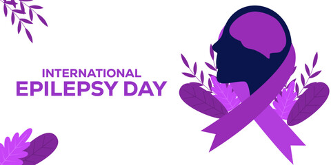 international epilepsy day horizontal banner illustration