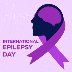 illustration for international epilepsy day in flat design