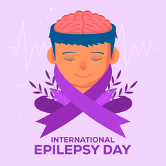 international epilepsy day illustration design in flat style