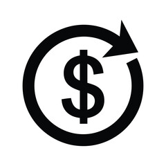 Obraz premium Dollar sign inside circular arrow indicating financial cycle