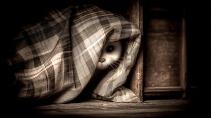 Lurking Creature Under Bed in Nightmarish Child's Scene