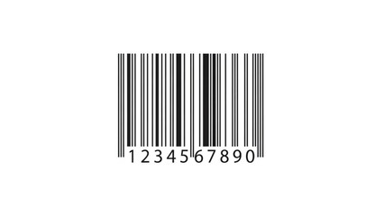 Barcode with numbers 1234567890 a universal product code symbol for retail and e-commerce isolated on white background