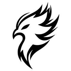 Sharp design silhouette of a rooster