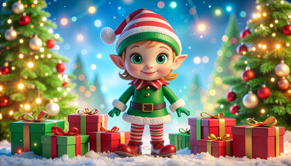 christmas tree with gifts