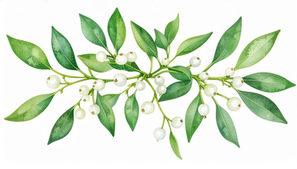 green leaves isolated on white background